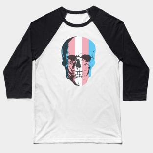 Trans flag skull Baseball T-Shirt